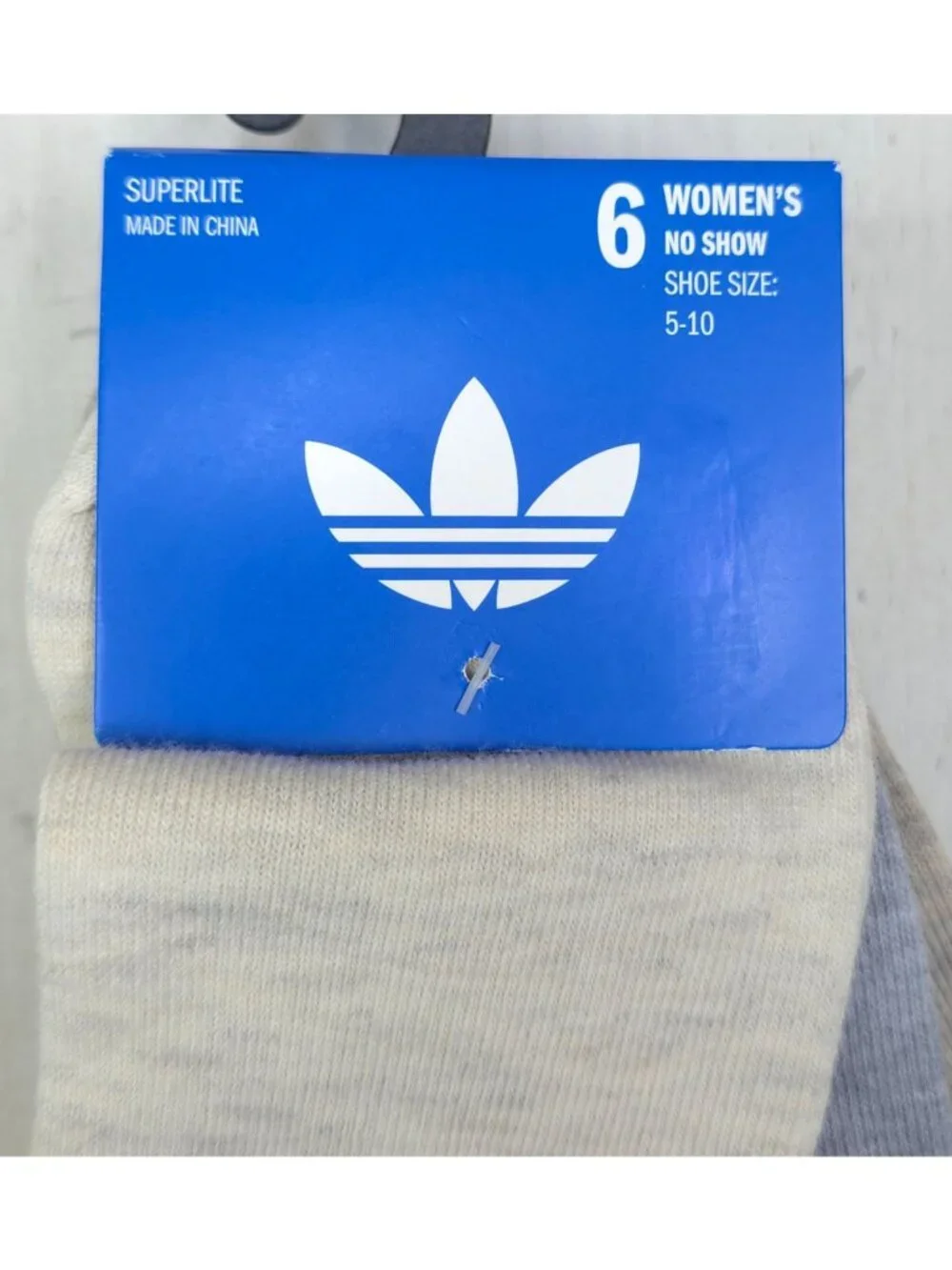 Adidas Womens 6-Pack No Show Socks Superlite Shoe Size 5-10 Moisture-Wicking